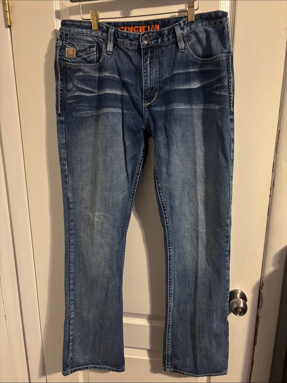 Cinch Men's Straight Leg Medium Blue Denim Jeans
